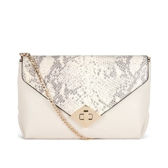 Dune London ediamond Cream Crossbody Bag clutch removable gold Chain strap - Picture 2 of 16
